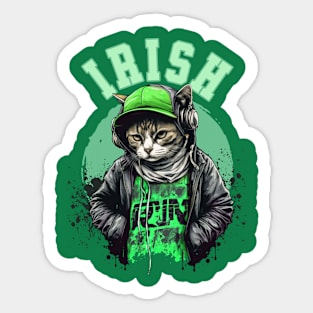 Cat Irish Saint Patrick's Day Ireland Sticker